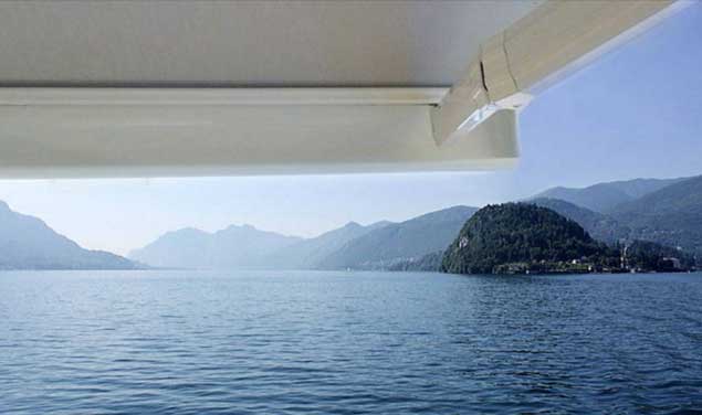Antigua Retractable Awning line, a streamlined lateral arm system engineered to meet the visual demands of premium modern architecture.